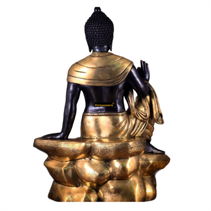 Brass Blessing Buddha For Home Decor Weight 45 kg & Height 30 Inch