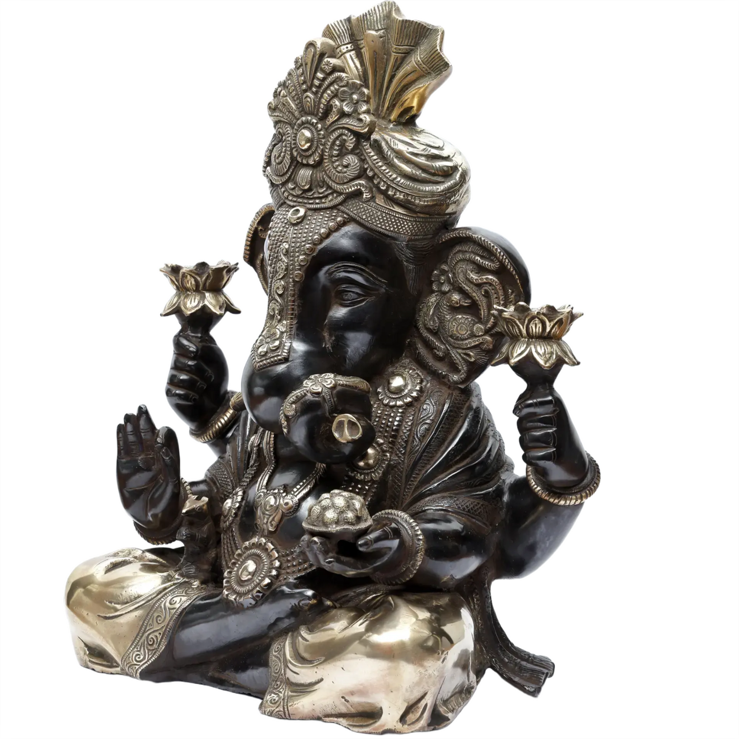 Brassaura™ Brass Ganesha Statue | Height 17 Inches & Weight 15.30 kgs