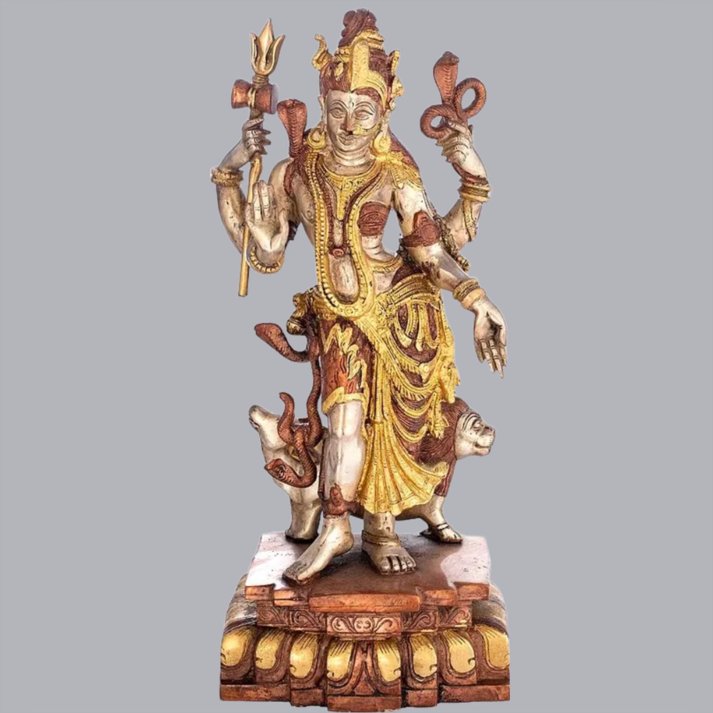 Brassaura® Brass Ardhanarishwara Statue | Height 17.5 Inches & Weight 8.90 kg