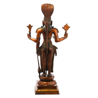 Brassaura® Brass Vishnu Statue | Height 38 Inches & Weight 28 kg
