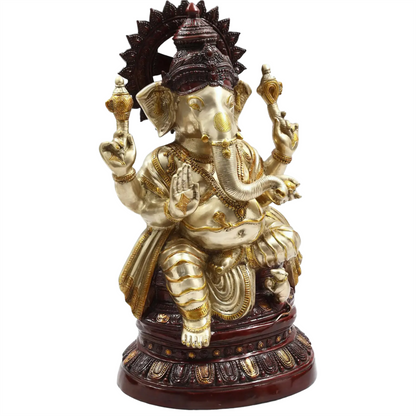 Brassaura™ Brass Ganesha Statue | Height 35 Inches & Weight 48.80 kgs
