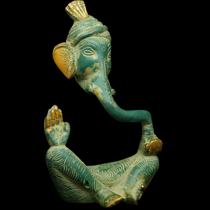 Brassaura™ Modern Brass Ganesha Statue | Height 7 Inches & Weight 1.12 kgs