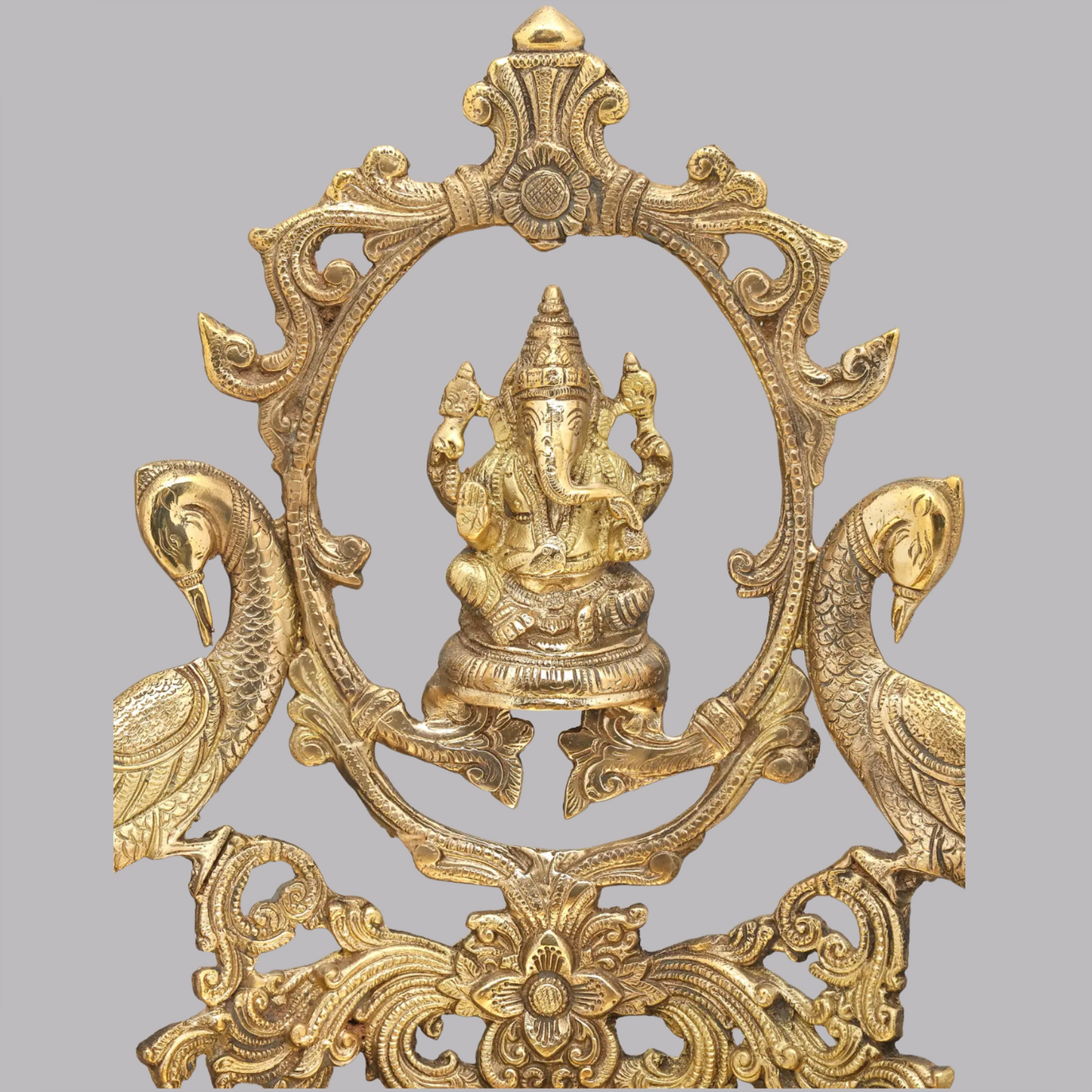 Brassaura™ Brass Ganesha Urli | Height 20 Inches & Weight 12.17 kgs