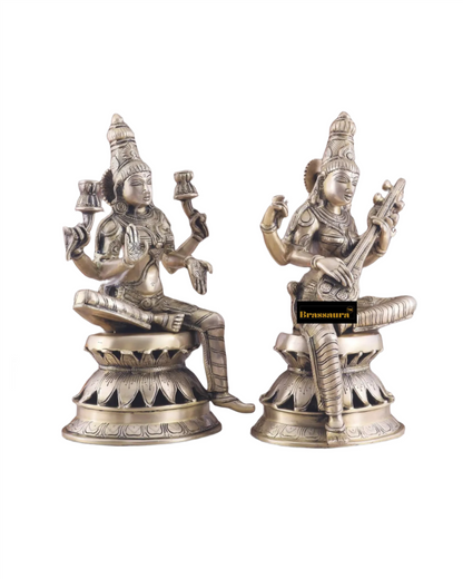 Brass Saraswati Idol for Home and Decor Height 12 Inches & Weight 9 Kgs