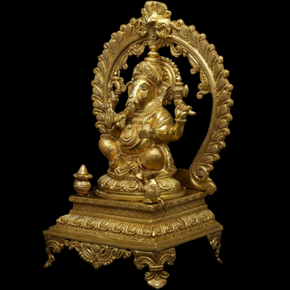 Brassaura™ Brass Ganesha Statue | Height 14 Inches & Weight 6.60 kgs