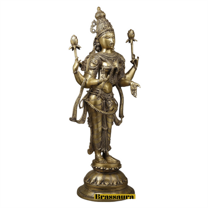 Brass Laxmi Idol for Home and Decor Height 39.5 Inches & Weight 32.25 Kgs