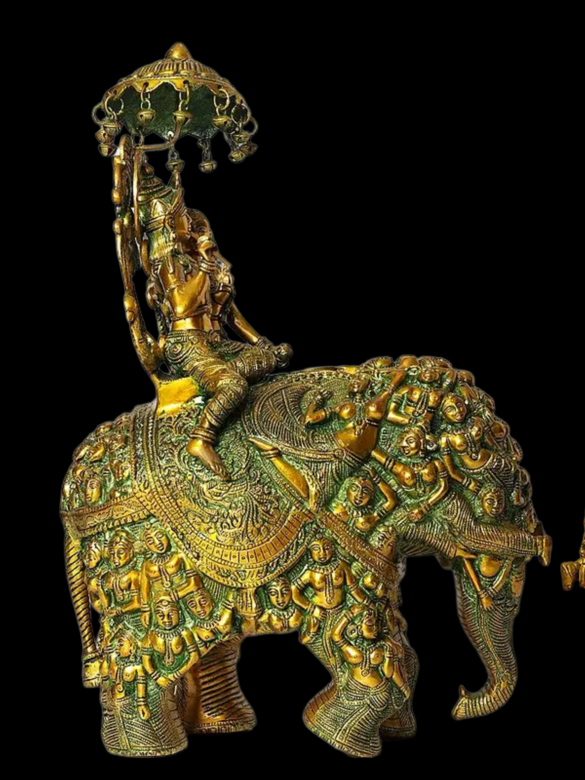 Brassaura® Brass Krishna on Elephant Statue | Height 23 Inches & Weight 19.20 kg