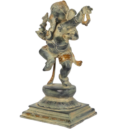 Brassaura™ Brass Dancing Ganesha Statue | Height 12 Inches & Weight 5.05 kgs