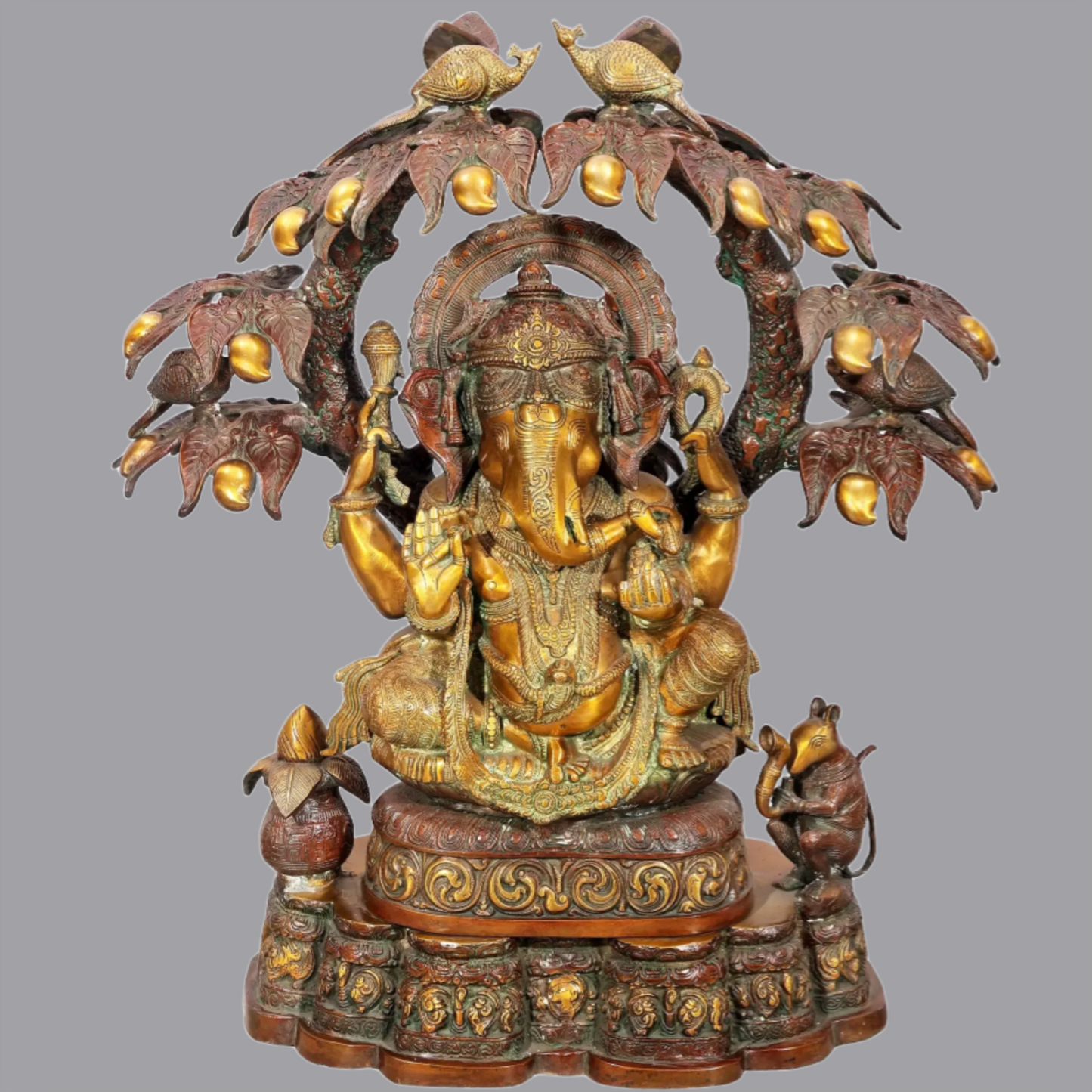 Brassaura® Large Ganesha Idol in Grove of Mango Trees | Height 30 Inches & Weight 53.70 kgs