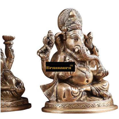 Brass Artistic Lakshmi Ganesh Height 6 Inches & Weight 2.6 Kg
