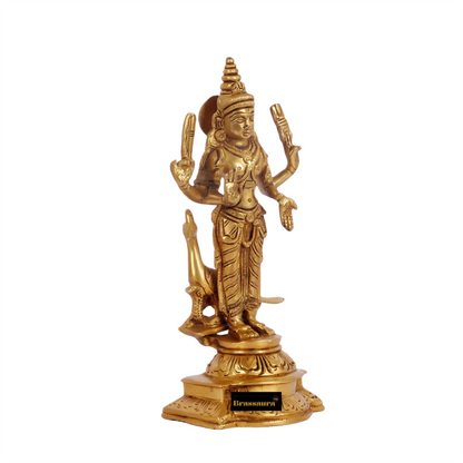 Brass Kartikiya Idol for Home and Decor Height 8.2 Inches & Weight 1.42 Kgs