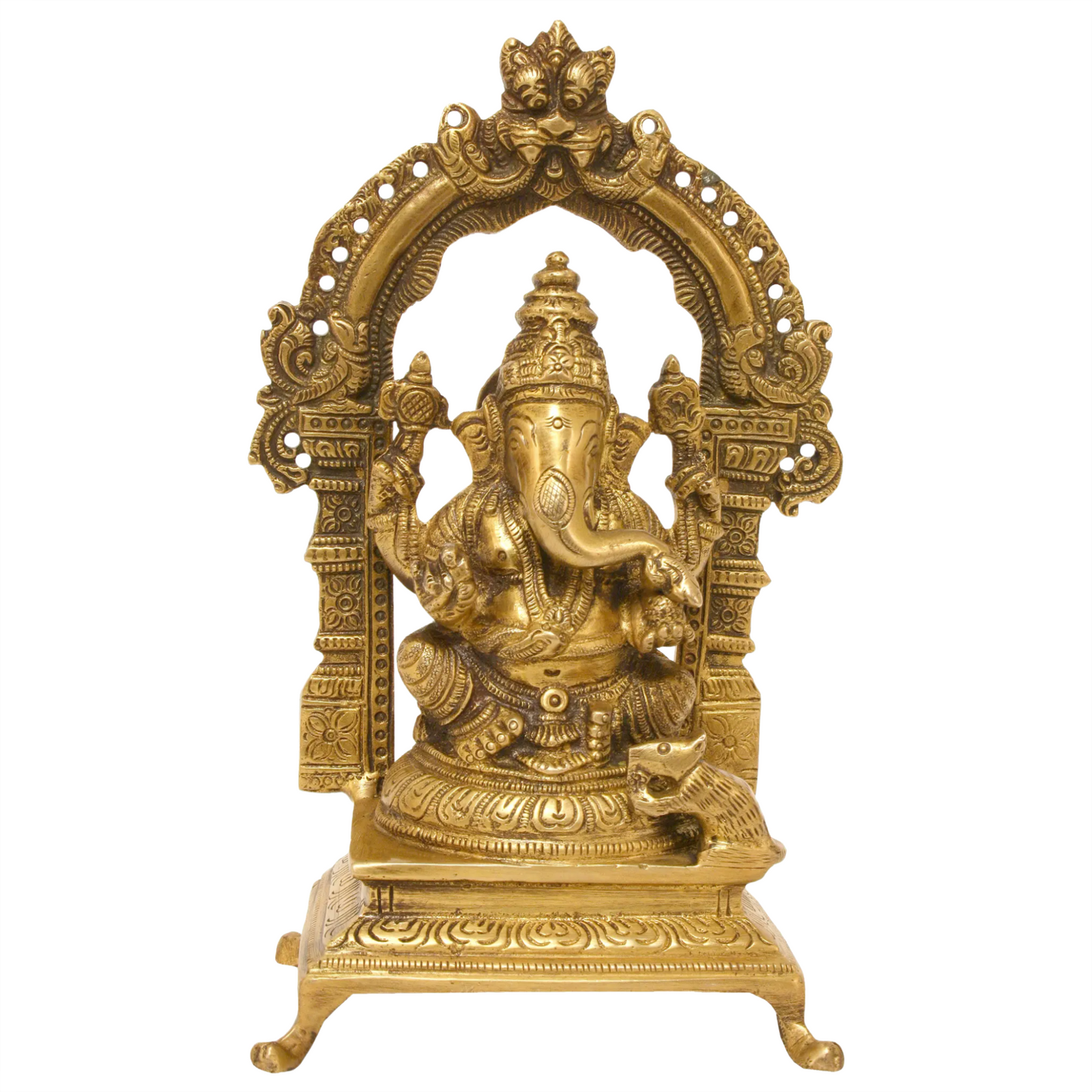 Brassaura™ Brass Lord Ganesha Idol | Height 8.5 Inches & Weight 1.70 kgs