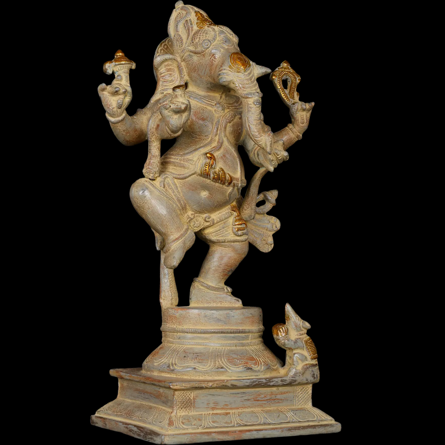 Brassaura™ Brass Dancing Ganesha Statue | Height 13 Inches & Weight 5 kgs