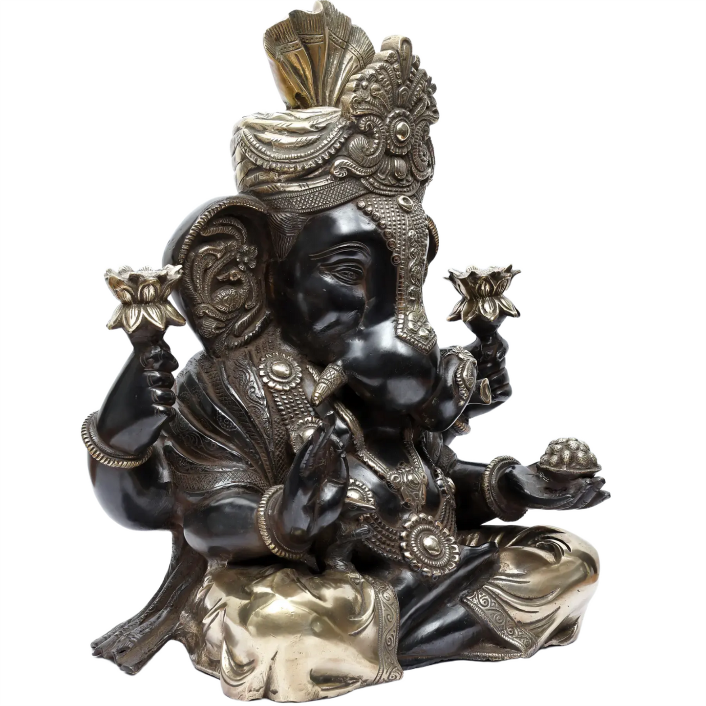 Brassaura™ Brass Ganesha Statue | Height 17 Inches & Weight 15.30 kgs