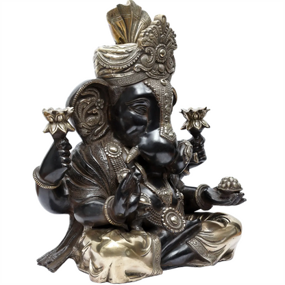 Brassaura™ Brass Ganesha Statue | Height 17 Inches & Weight 15.30 kgs