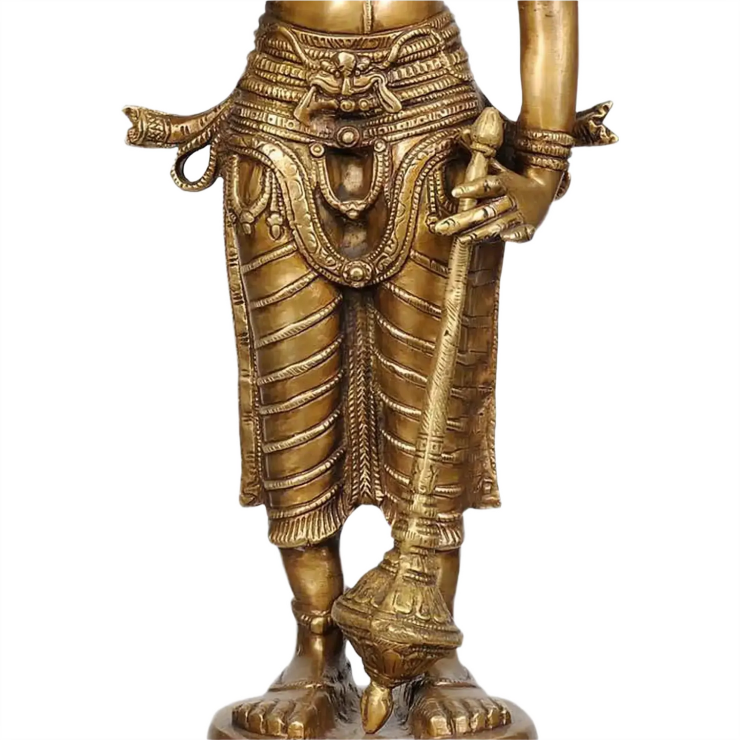 ब्रॉसौरा® भगवान विष्णु की मूर्ति | शुद्ध पीतल | ऊंचाई 32 इंच और वजन 19.50 किलोग्राम