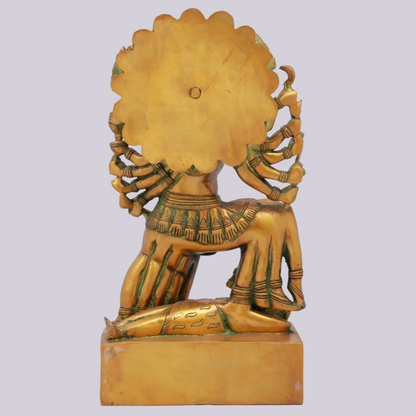 Brassaura™ Beyond Mahakali’s Ferocity | Intricately Handcrafted Brass Sculpture | Height 15.5 Inches & Weight 8.20 kgs