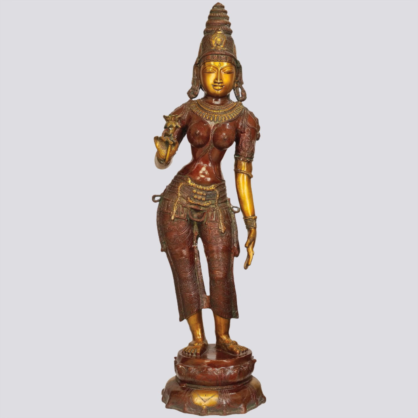 Brassaura® Padmadharini Parvati | Brass Statue | Height 45 Inches & Weight 25.80 kgs