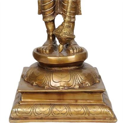 ब्रॉसौरा® भगवान विष्णु की मूर्ति | शुद्ध पीतल | ऊंचाई 32 इंच और वजन 19.50 किलोग्राम