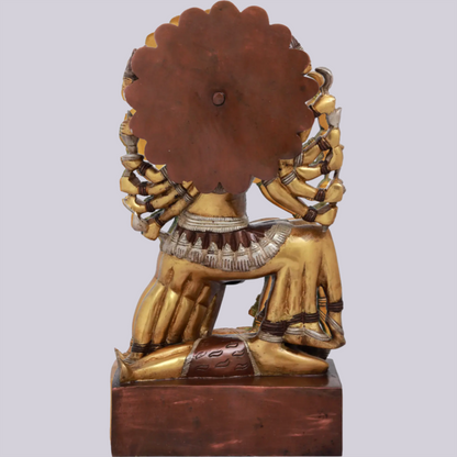 Brassaura™ Beyond Mahakali’s Ferocity | Intricately Handcrafted Brass Sculpture | Height 15.5 Inches & Weight 8.20 kgs