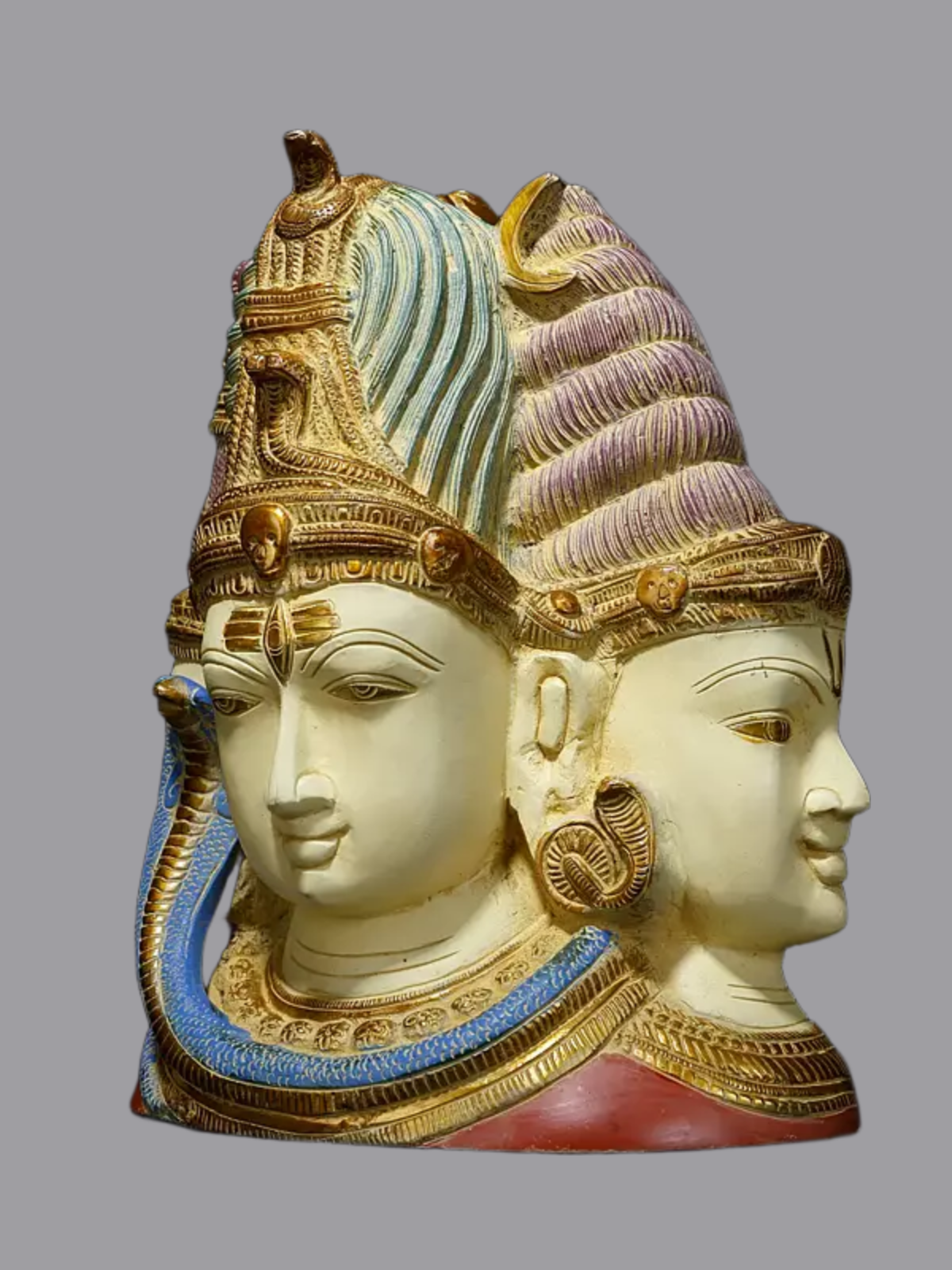 ब्रसौरा® ब्रास शिव हेड स्टैच्यू | ऊंचाई 11.5 इंच और वज़न 9.51 किलोग्राम
