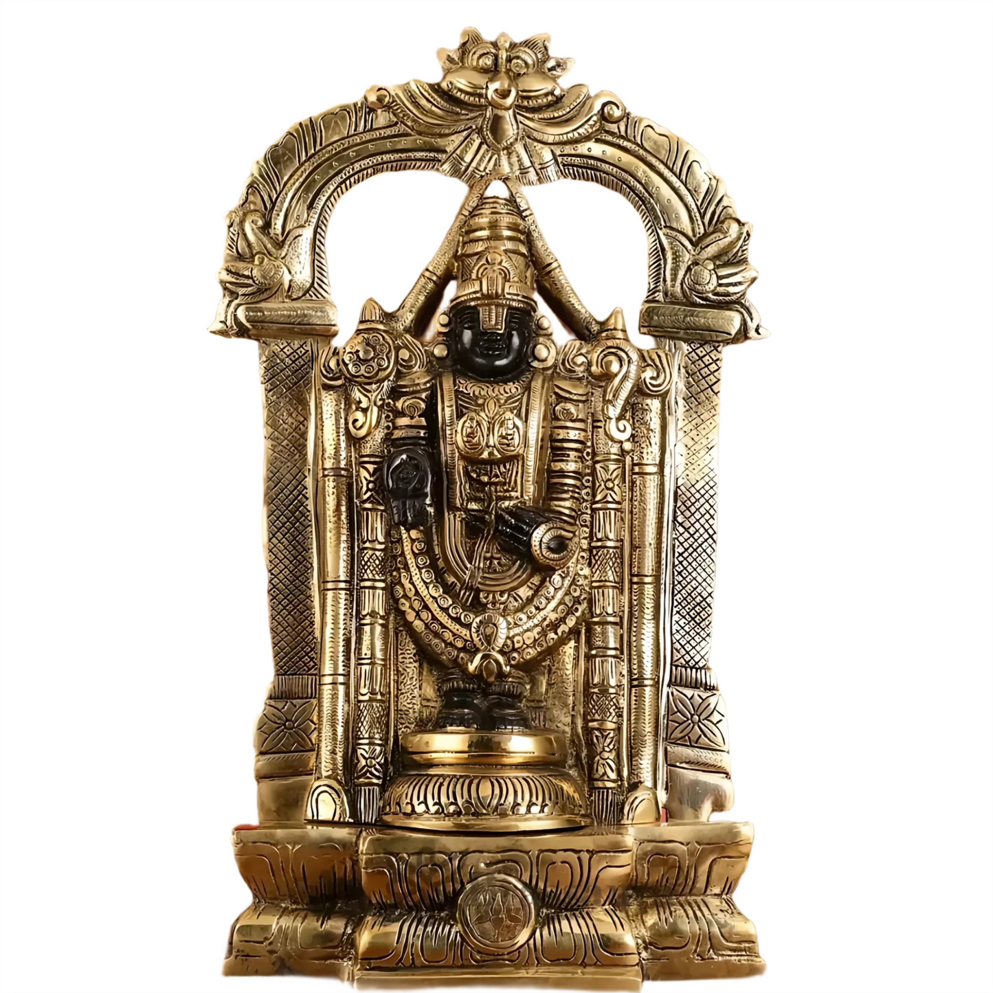 Brassaura™ Brass Handcrafted Tirupati Balaji Idol with Dual Tone Finish – 20 Inches, 12 Kgs