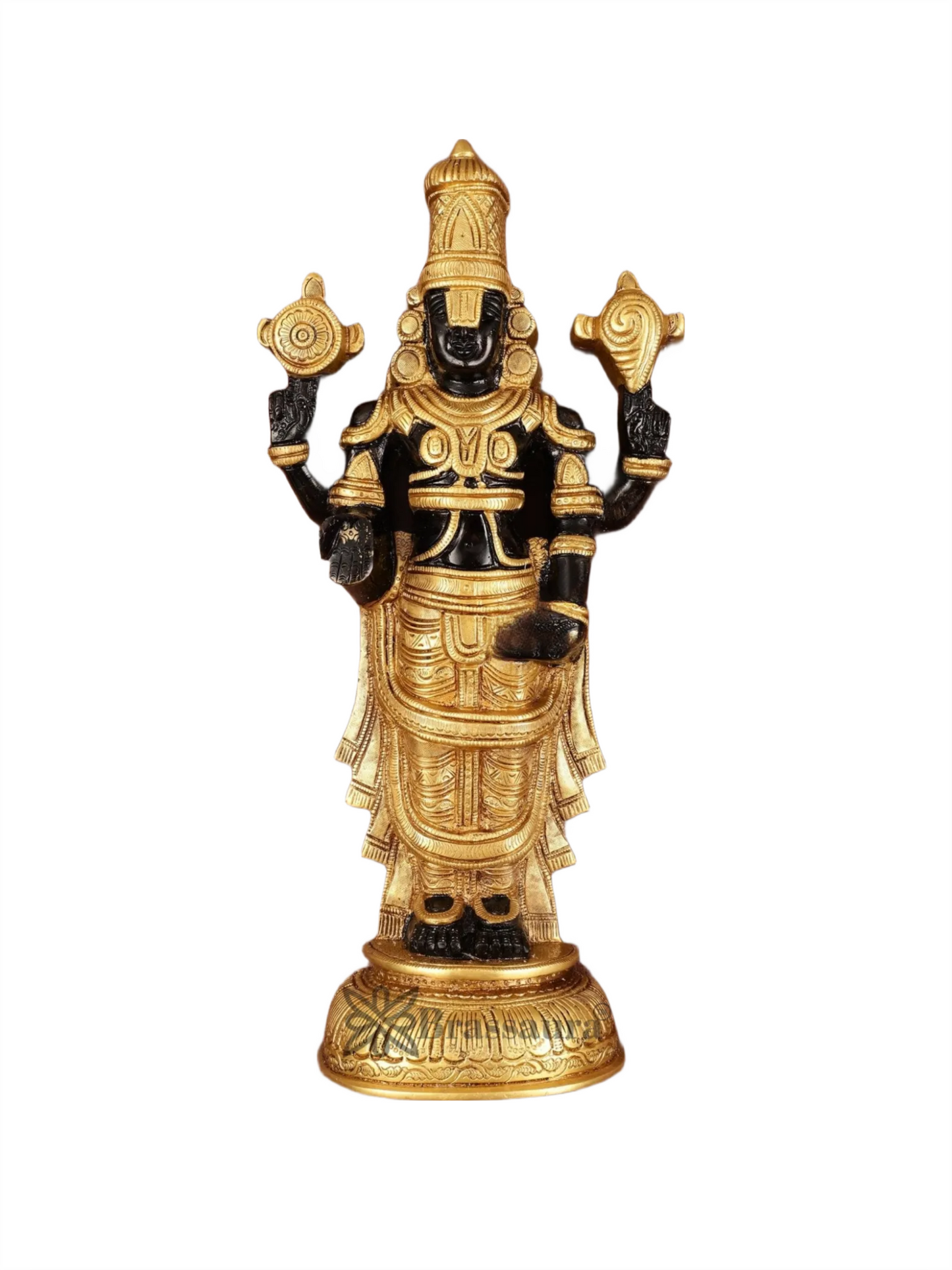 Brassaura™ Brass Tirupati Balaji Wall Hanging Idol – 16 Inches, 7 Kgs
