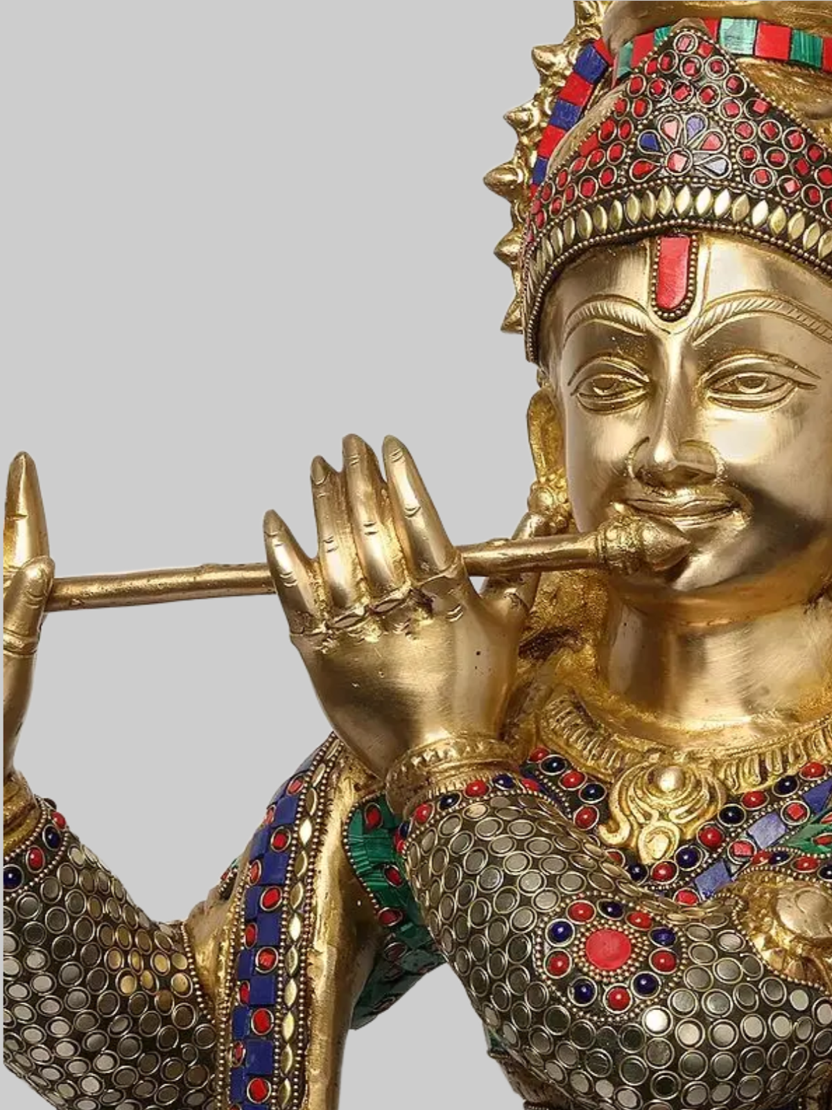 Brassaura® Brass Krishna Ji Statue | Height 36 Inches & Weight 24.40 kg