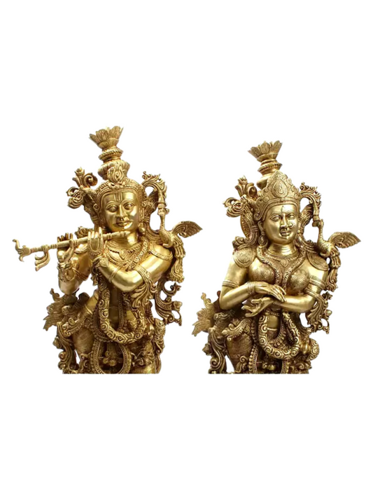 Brassaura® Brass Radha Krishna Statue | Height 47 Inches & Weight 110 kg