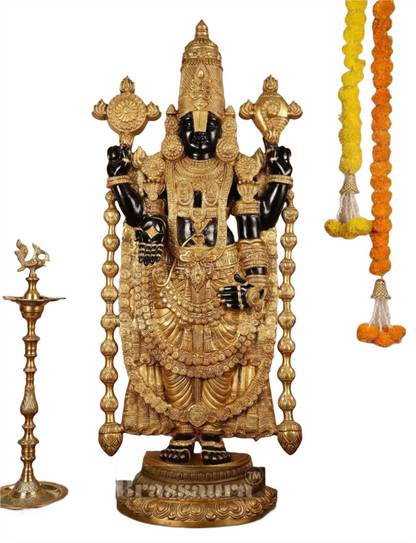 Brassaura™ Majestic Brass Lord Venkateshwara Idol – 48 Inches, 49 Kgs
