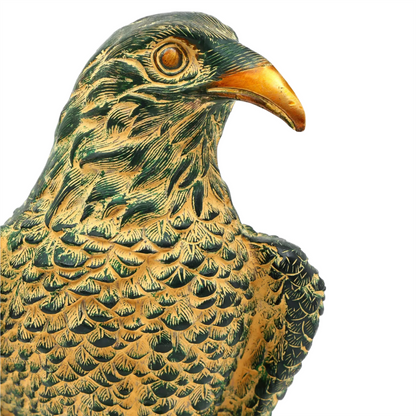 Brassaura® Regal Eagle on Stump | Brass Statue | Height 14.96 Inches & Weight 10.74 Kgs