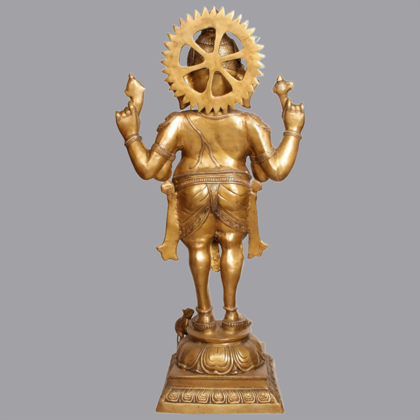 Brassaura® Standing Lord Ganesha Brass Statue | Height 51 Inches