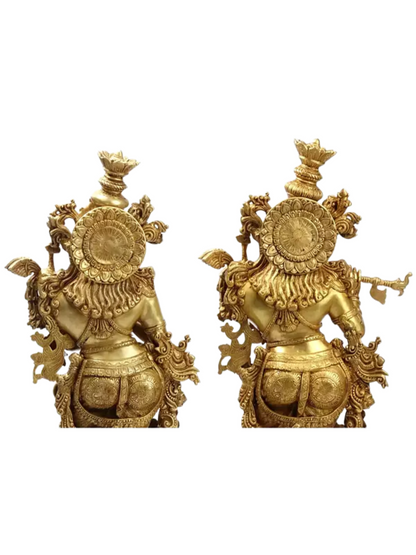 Brassaura® Brass Radha Krishna Statue | Height 47 Inches & Weight 110 kg