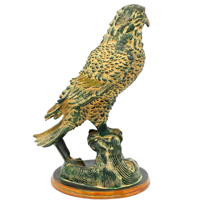 Brassaura® Regal Eagle on Stump | Brass Statue | Height 14.96 Inches & Weight 10.74 Kgs