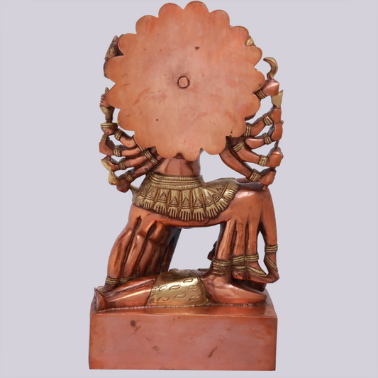 Brassaura™ Beyond Mahakali’s Ferocity | Intricately Handcrafted Brass Sculpture | Height 15.5 Inches & Weight 8.20 kgs