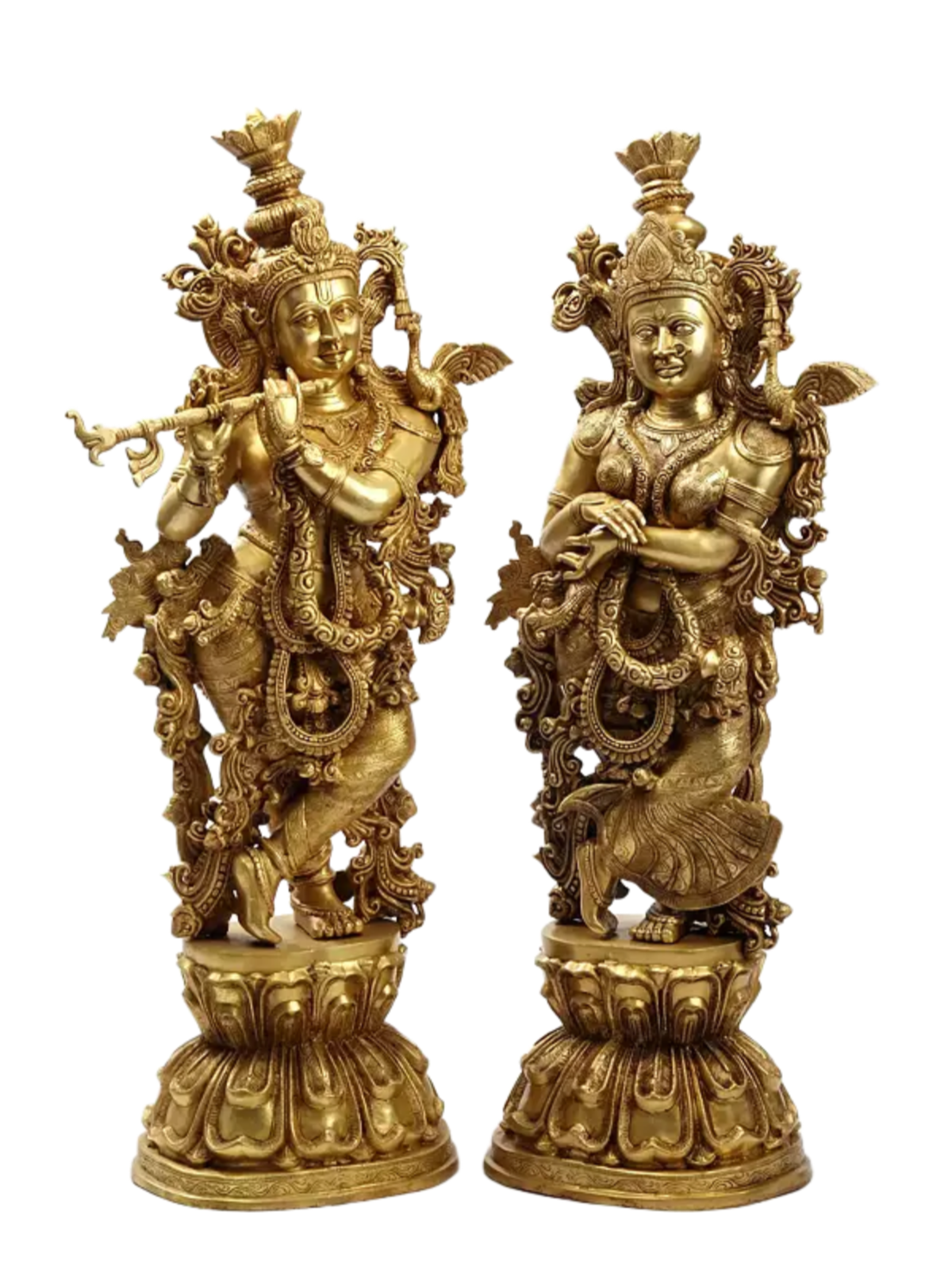 Brassaura® Brass Radha Krishna Statue | Height 47 Inches & Weight 110 kg