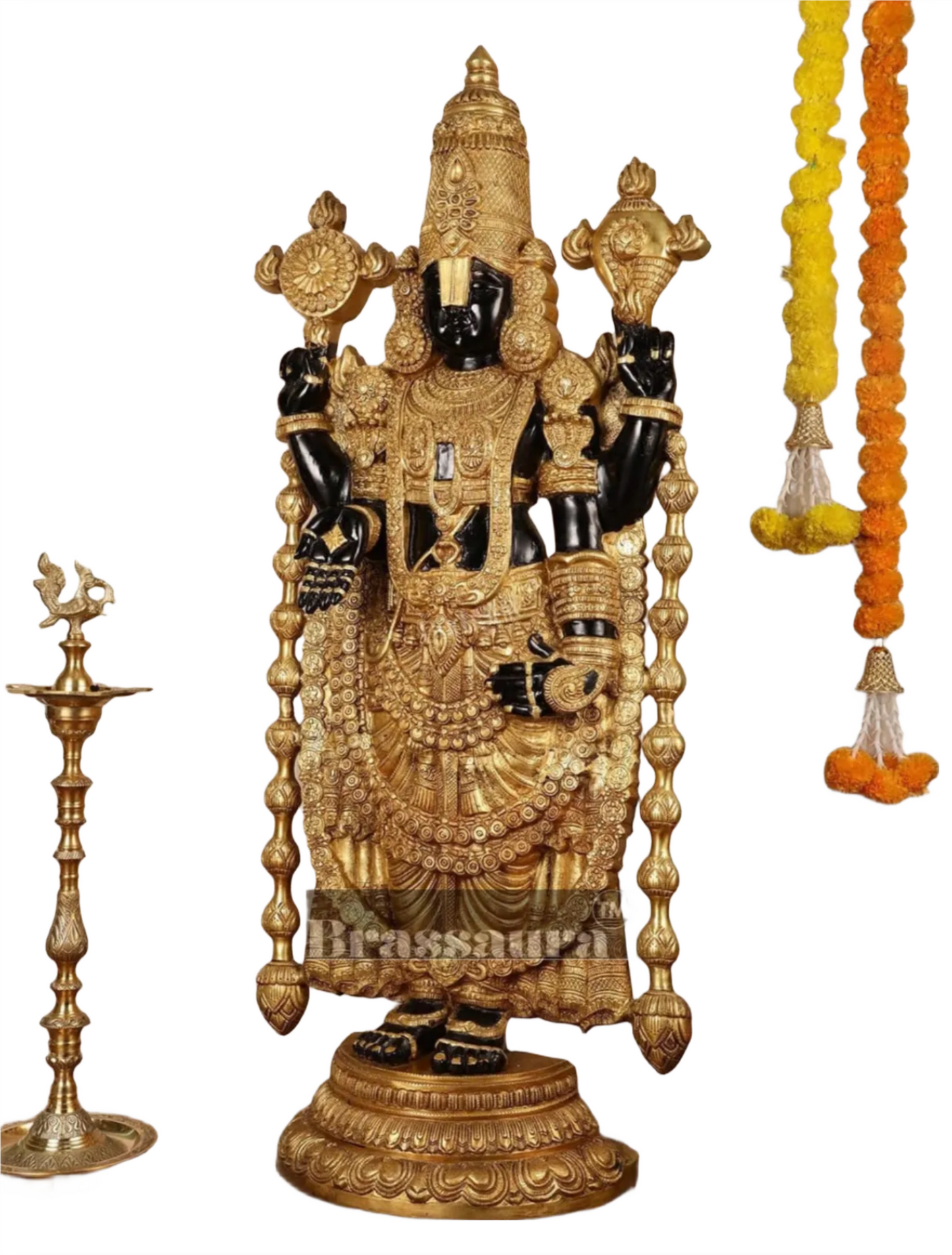 Brassaura™ Majestic Brass Lord Venkateshwara Idol – 48 Inches, 49 Kgs