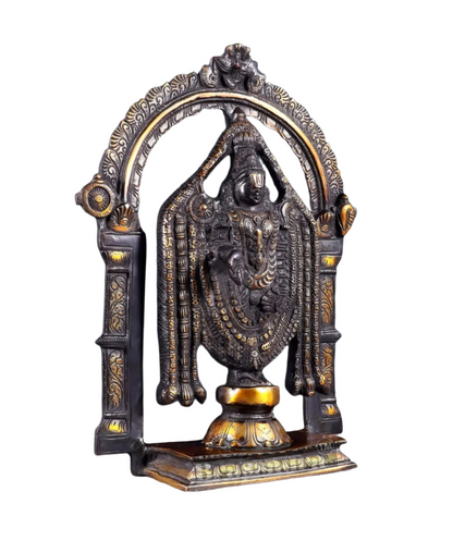 Brassaura™ Superfine Brass Tirupati Balaji Lord Venkateshwara Swamy Idol – Height 13 Inches, Weight 5.4 Kgs