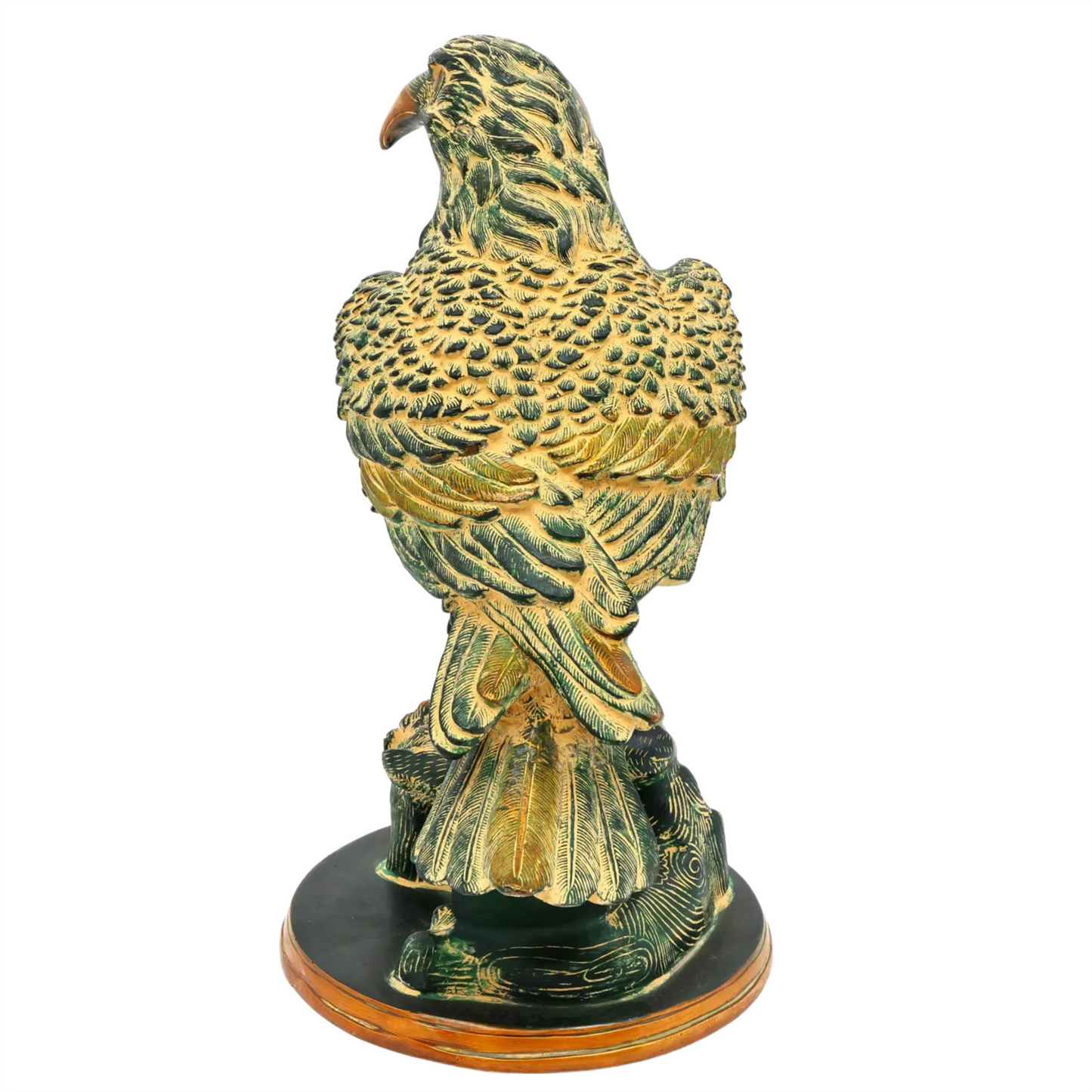 Brassaura® Regal Eagle on Stump | Brass Statue | Height 14.96 Inches & Weight 10.74 Kgs