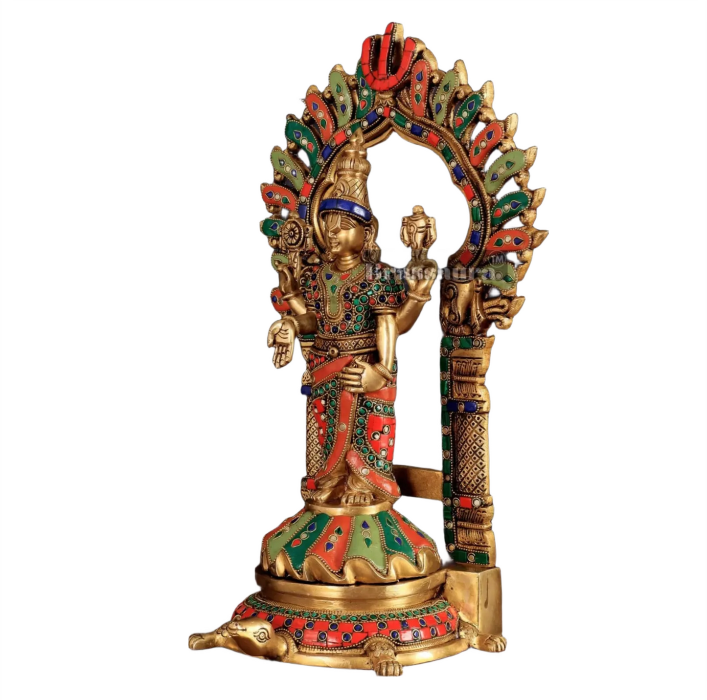 Brassaura™ Brass Lord Venkateshwara Swamy Statue with Prabhavali – 17 Inches, 7.6 Kgs