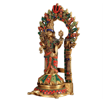 Brassaura™ Brass Lord Venkateshwara Swamy Statue with Prabhavali – 17 Inches, 7.6 Kgs
