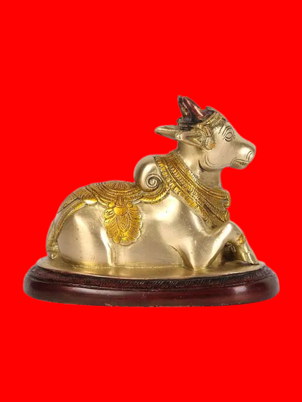 Brassaura® Brass Nandi Statue | Height 4.5 Inches & Weight 1.40 kg