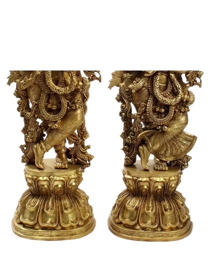 Brassaura® Brass Radha Krishna Statue | Height 47 Inches & Weight 110 kg