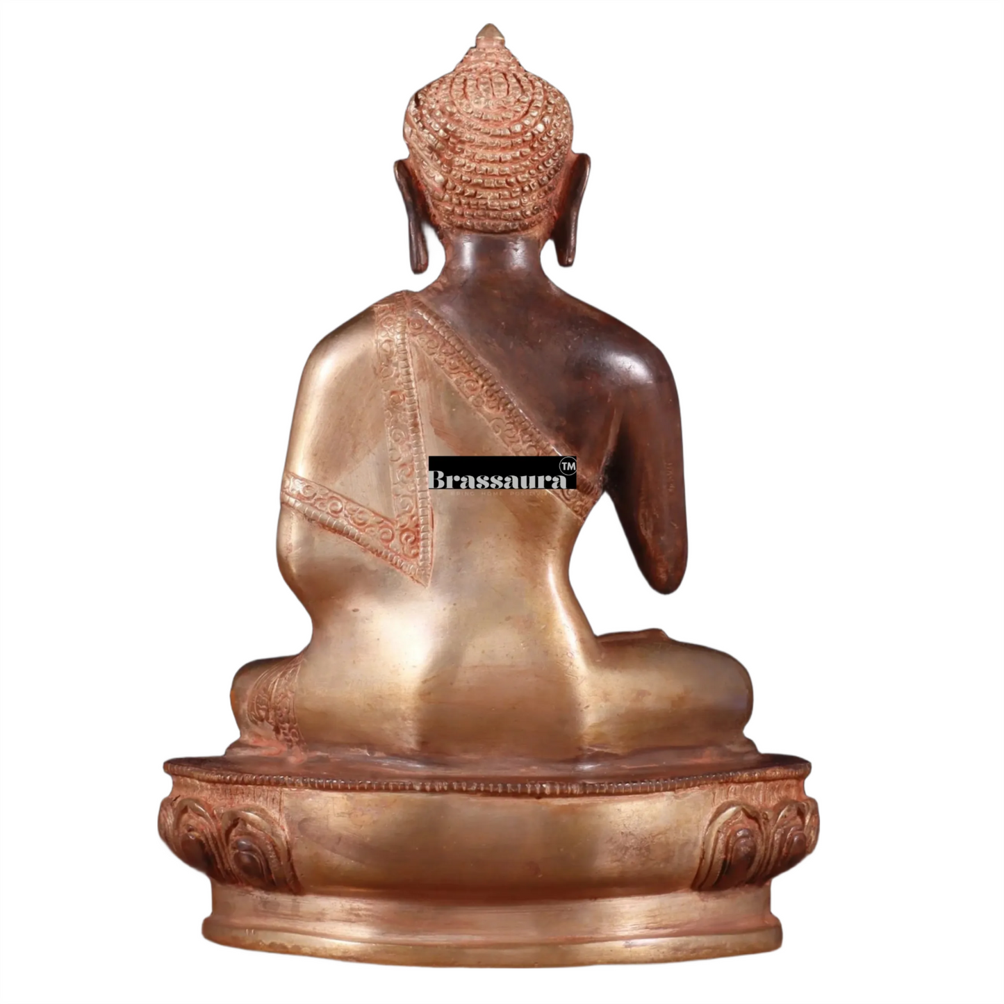 Brass Blessing Buddha For Home Decor Weight 3.42 kg & Height 10.5 Inch