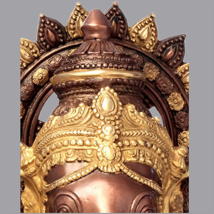 Brassaura™ Large Pagdi Ganesha Brass Statue | Height 35 Inches | Weight 48 kgs