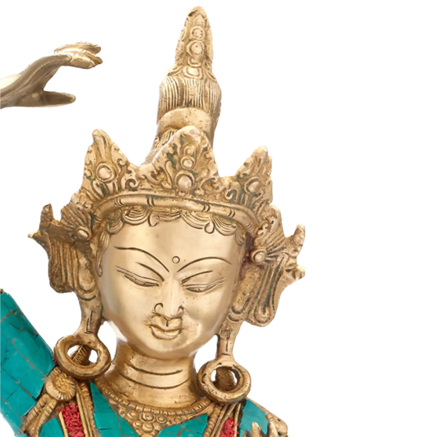 Brassaura® Dancing Goddess with Meenakari Inlay | Brass Statue | Height 20.7 Inches