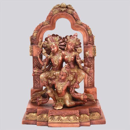 Brassaura® Brass Lakshmi Narayana on Garuda Statue | Height 12 Inches & Weight 5.24 kg