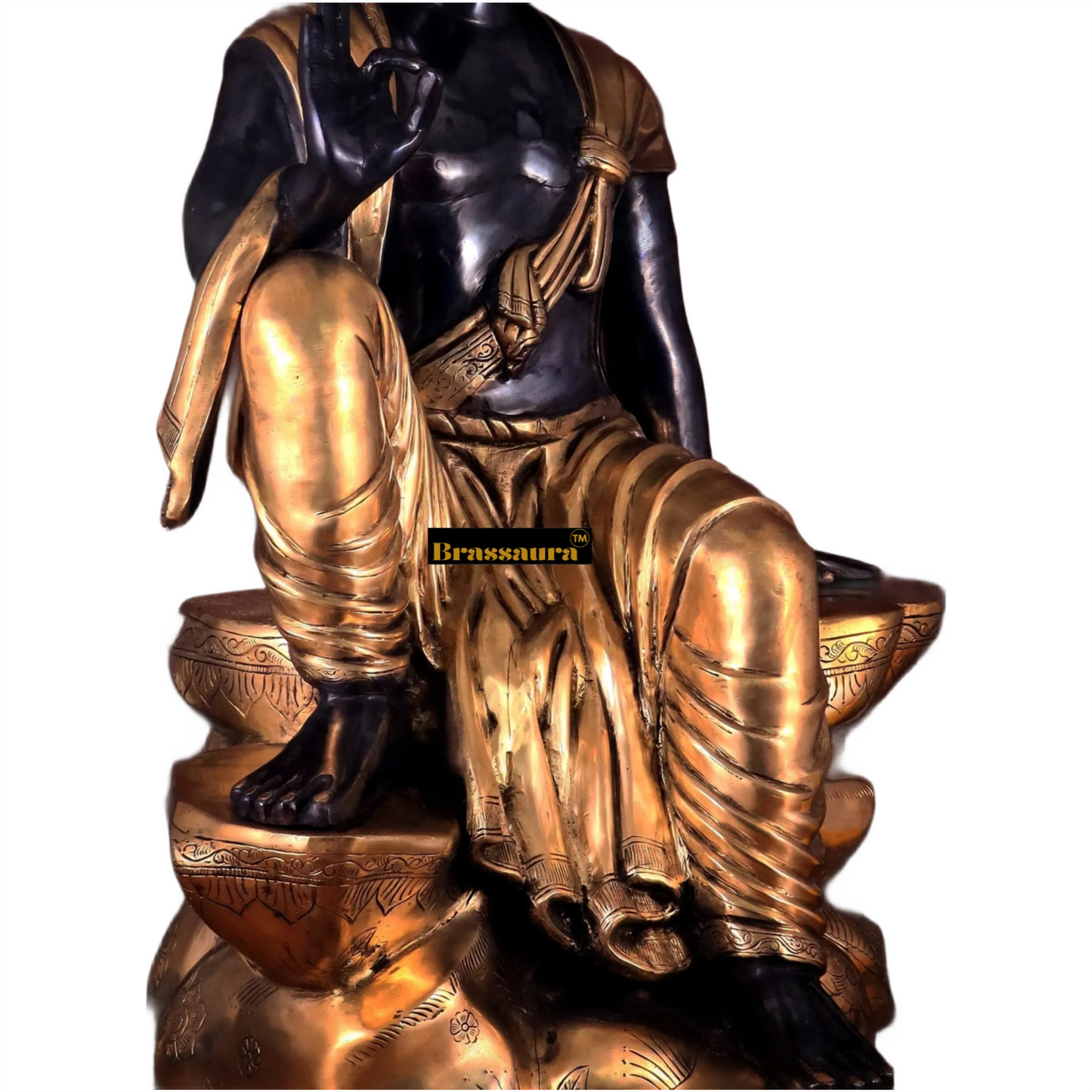 Brass Blessing Buddha For Home Decor Weight 45 kg & Height 30 Inch