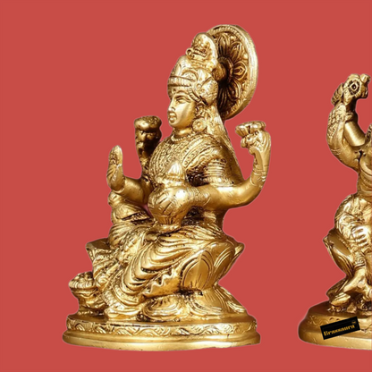 Brass Antique Lakshmi Ganesh Saraswati  Height 5 Inches & Weight 3 Kgs