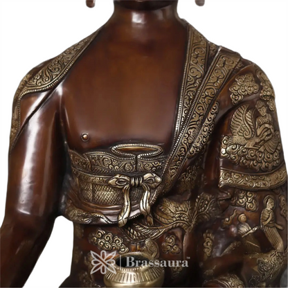 Brass Buddha For Home And Décor Weight 52 kg Height 34 Inch